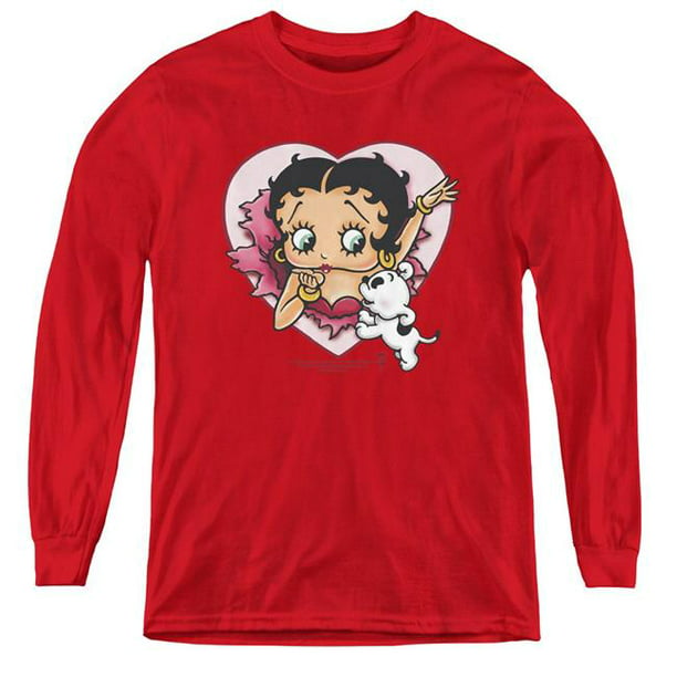 Betty Boop Puppy Love Kids Youth T Shirt Licensed Cartoon Tee Light Pink